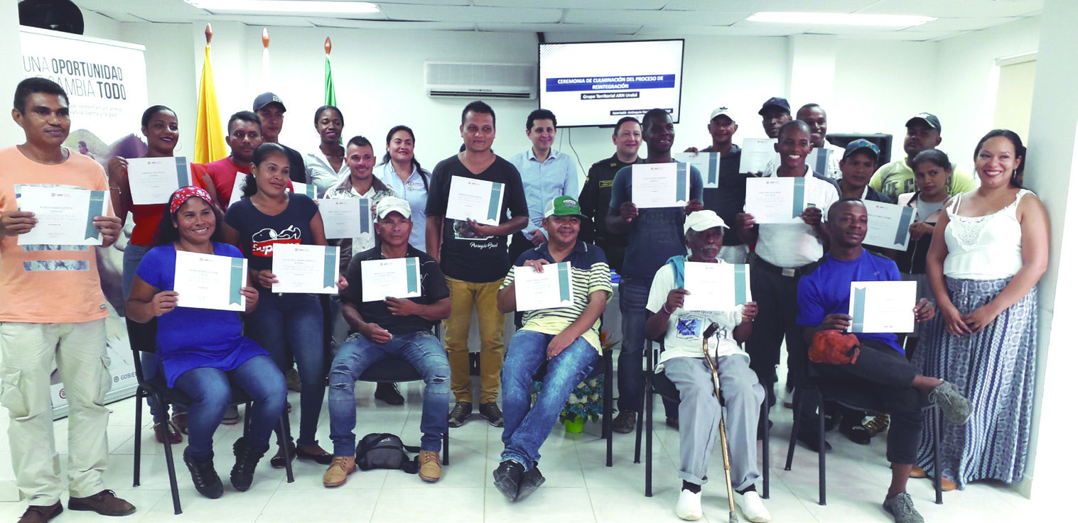 50 personas en Urabá culminan su ruta de reintegración